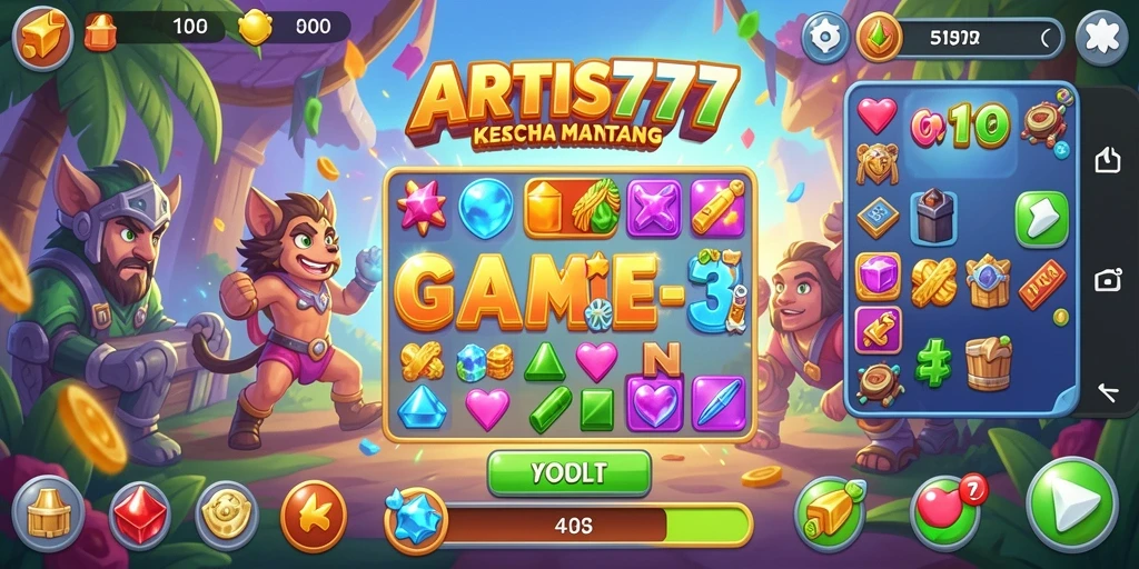 Tampilan seru dan menarik dari gameplay <strong>ARTIS777</strong> saat mencocokkan elemen.