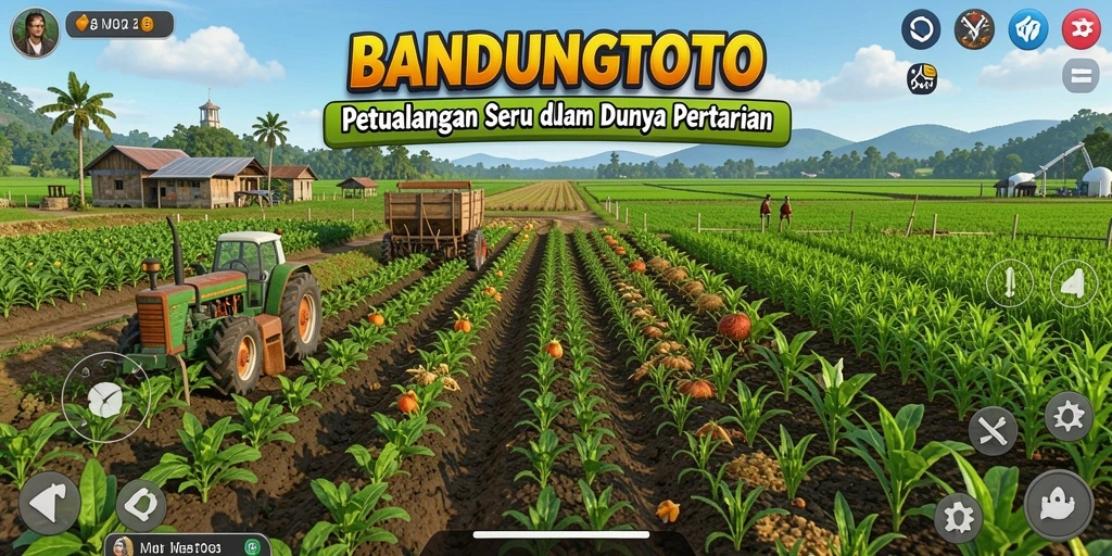 Screenshot gameplay BANDUNGTOTO dengan aktivitas bertani yang seru.
