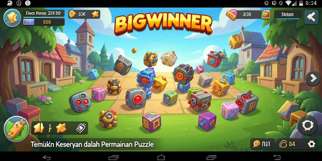 Screenshot gameplay BIGWINNER yang menampilkan tantangan puzzle menarik.
