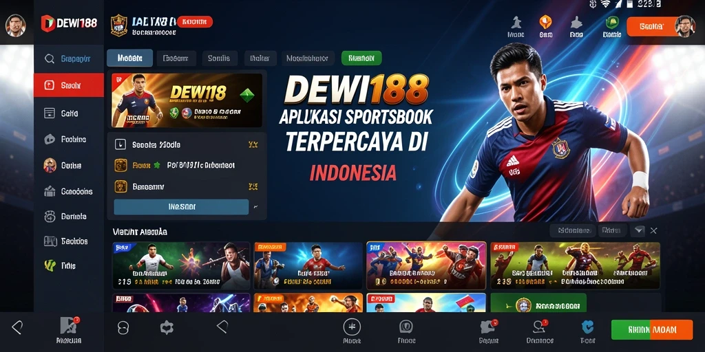 Tampilan gameplay DEWI188 dengan antarmuka Sportsbook yang menarik.