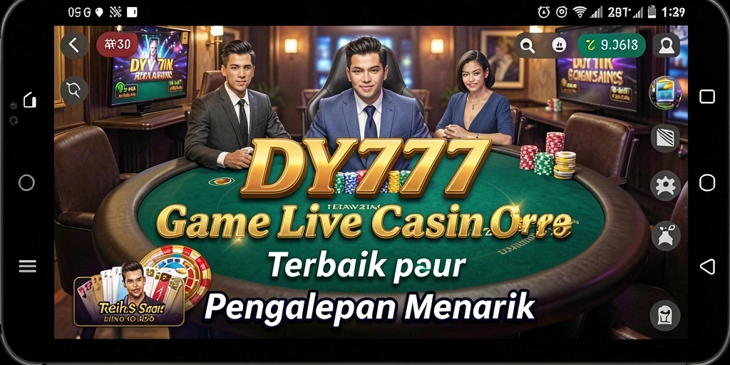 Tampilan gameplay Live Casino DY777 dengan dealer profesional dan interaksi langsung.