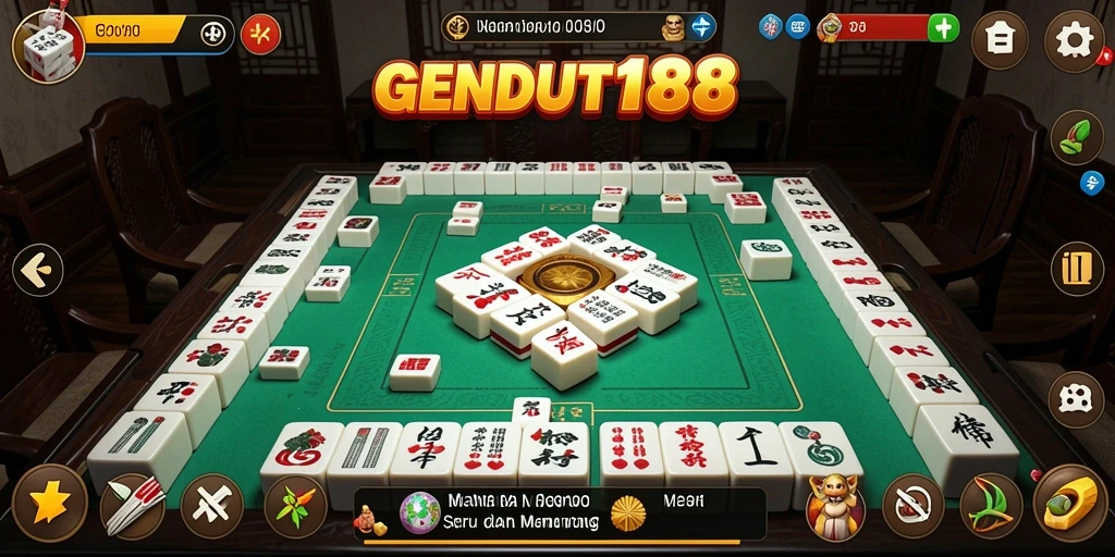 Tampilan gameplay GENDUT188 yang seru dan menantang dalam Mahjong.