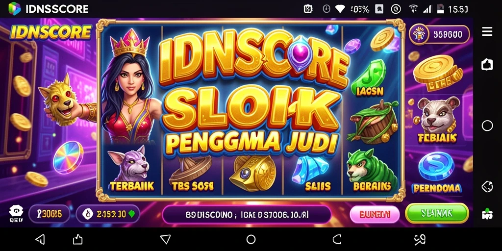 Screenshot IDNSCORE menampilkan gameplay Slot yang menegangkan dan menghibur.