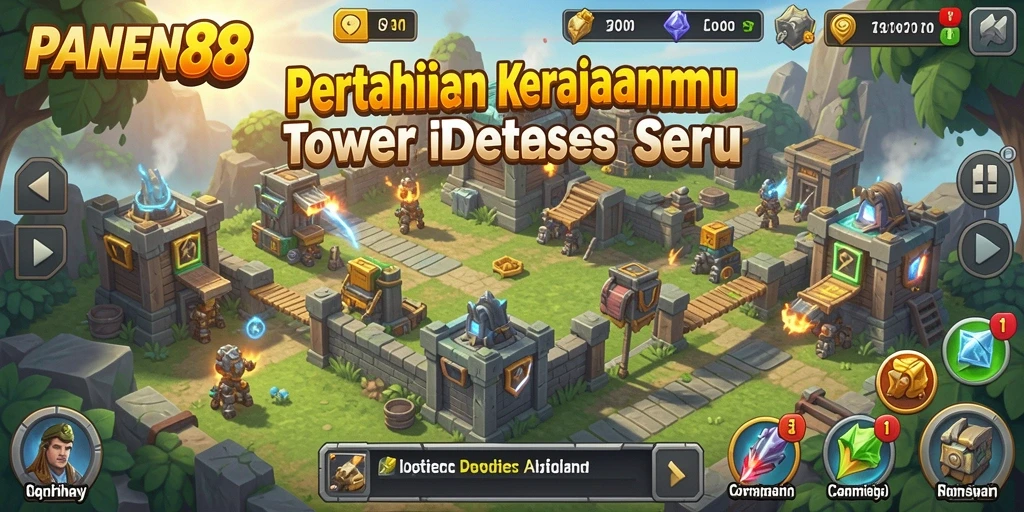 Screenshot gameplay Tower Defense yang mencengangkan dan seru.