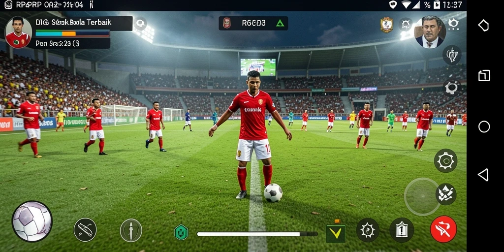 Screenshot utama RP62RP menampilkan aksi seru di lapangan sepak bola.