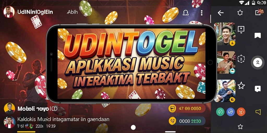 Tampilan gameplay UDINTOGEL yang menarik dengan berbagai lagu.