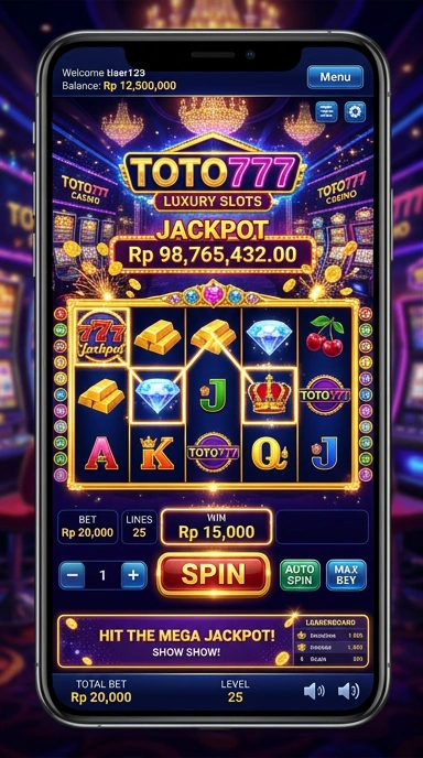 Screenshot aplikasi dengan beragam pilihan yang tersedia di toto777.